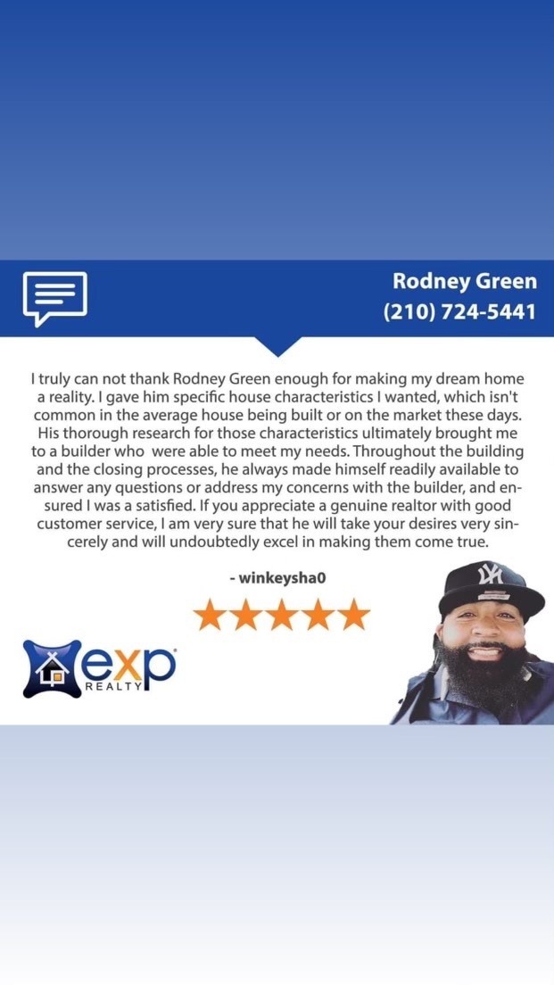 Rodney Green eXp Realty testimonial and client proof graphic